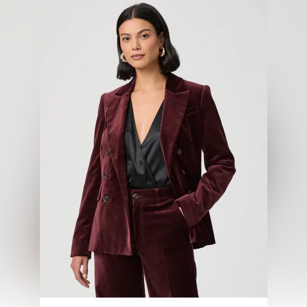 Paige Malbec dark oxblood velvet luxurious Blazer jacket size 2 brand‎ new